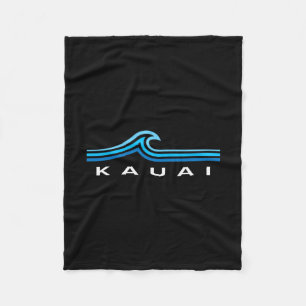 Kauai Hawaii Waves Vintage Mens Womens Girls Boys Fleece Blanket
