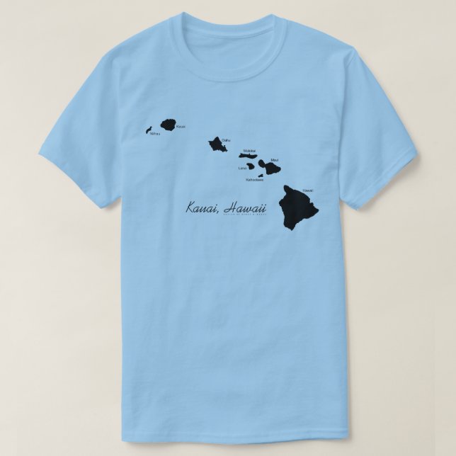Kauai Hawaii With Hawaiian Islands T-Shirt (Design Front)