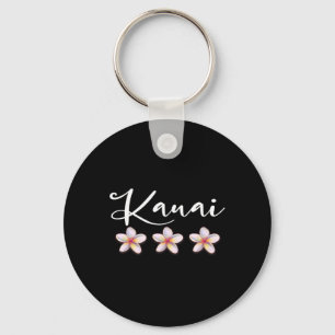 Kauai Hawaiian Plumeria Vacation Luau Shirt  Key Ring
