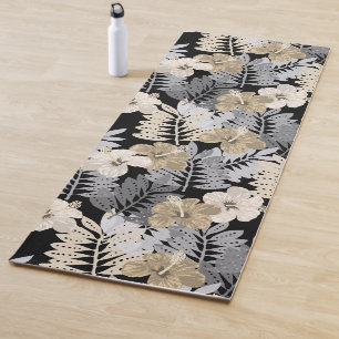 Kauai Jungle Hawaiian Hibiscus and Palms - Neutral Yoga Mat
