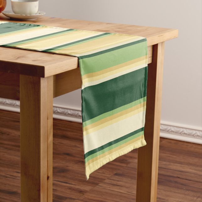 Kauai Morning Hawaiian Beach Stripe Short Table Runner (In Situ)
