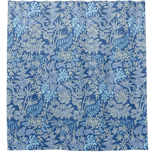 Kauai Morning Hawaiian Protea Floral Shower Curtain (Front)