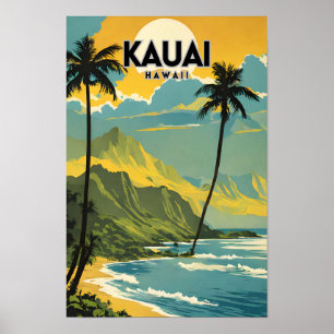 Kauai Nostalgic Travel Poster