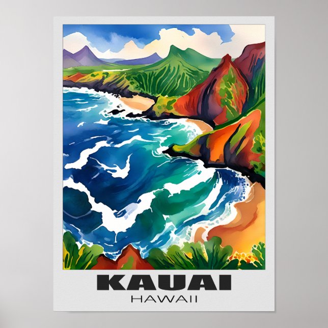 Kauai Paradise Wall Art – Tropical Hawaii Island (Front)