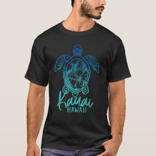 Kauai Sea Turtles Hawaiian Marine Turtle Flower Tr T-Shirt