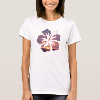 Kauai Sunset in a Hibiscus Flower T-Shirt