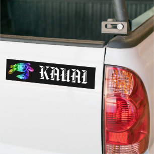 KAUAI - Tribal Honu Rainbow Bumper Sticker