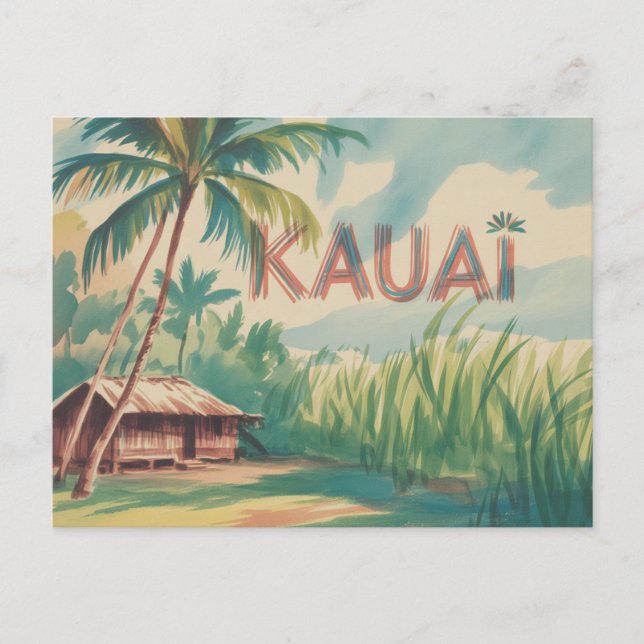 Kauai  Vegetation village hut Postcard (Front)