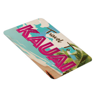 Kauai Vintage vacation Poster Magnet