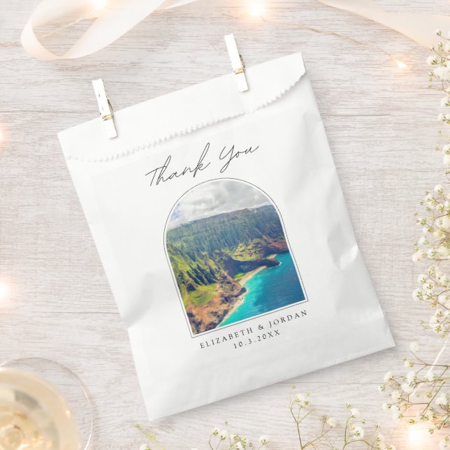 Kauai Wedding Favour Napali Coast Photo Thank You Bag (Clipped)