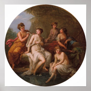 Kauffman - Diana and Her Nymphs Bathing Poster