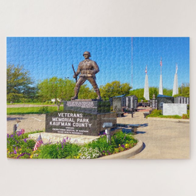 Kaufman County Veterans Memorial Normandy France Jigsaw Puzzle (Horizontal)