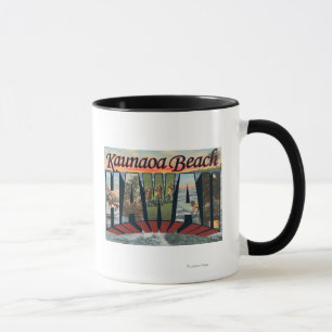 Kaunaoa Beach, Hawaii - Large Letter Scenes Mug