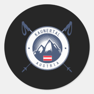 Kaunertal Ski Holidays, Après-ski Skiing Austria Classic Round Sticker