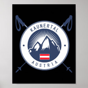 Kaunertal Ski Holidays, Après-ski Skiing Austria Poster