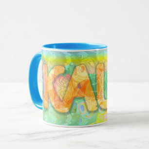 Kaur - Floral 2 - blue Mug