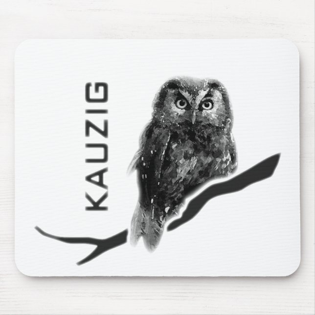 Kauz Eule Uhu käuzchen owl bird Mouse Pad (Front)