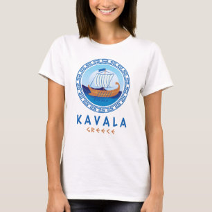 Kavala, Greece Greek Ship Design Women's T-Shirt
