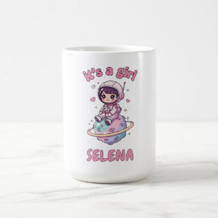 Kawai Astro Girl Gender Reveal Coffee Mug