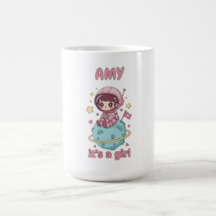 Kawai Astro Girl Gender Reveal Coffee Mug