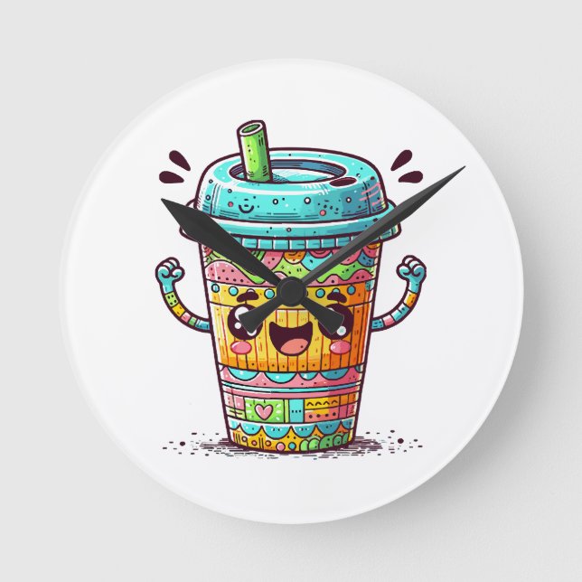 Kawai Coffee Round Clock (Front)