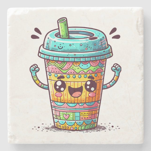 Kawai Coffee Stone Coaster (Front)