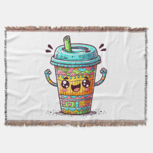 Kawai Coffee Throw Blanket