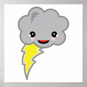 kawai storm cloud poster