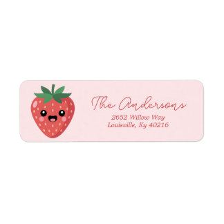 Kawai Strawberry Return Address Label