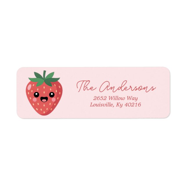 Kawai Strawberry Return Address Label (Front)