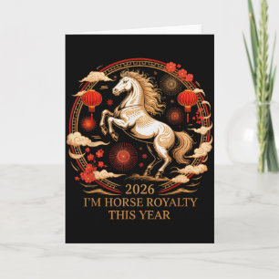 Kawaii 2026 Horse Royalty Zodiac Lady Fortune Eque Card