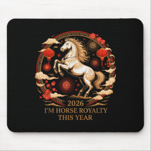 Kawaii 2026 Horse Royalty Zodiac Lady Fortune Eque Mouse Pad