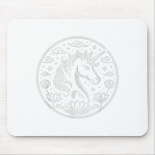 Kawaii 2026 Unicorn Year Of Horse Lunar Lady Zodia Mouse Pad