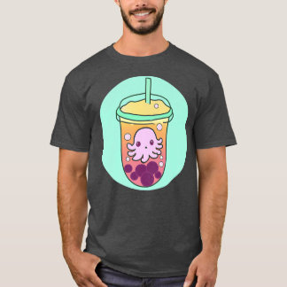Kawaii Adorable Octopus Boba Cute Bubble Iced Tea  T-Shirt