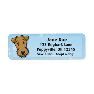 Kawaii Airedale Terrier Return Address Label