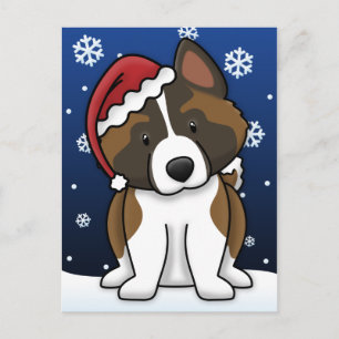 Kawaii Akita Christmas Postcard