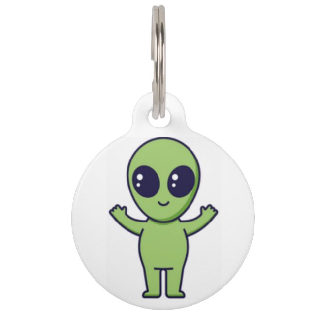 Kawaii Alien Pet Tag (Front)