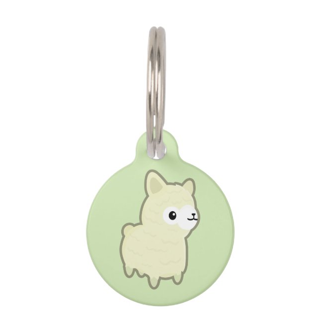Kawaii alpaca pet tag (Front)