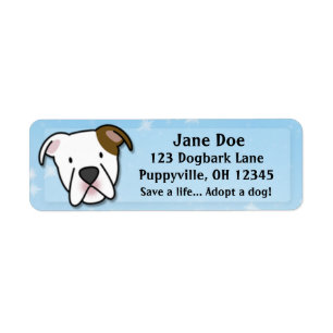 Kawaii American Bulldog Return Address Label