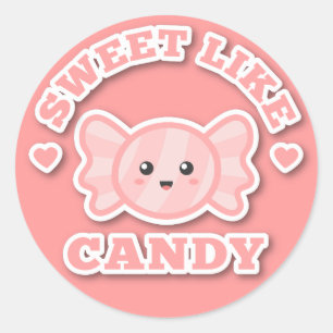 Kawaii and Sweet Like Candy Classic Round Sticker
