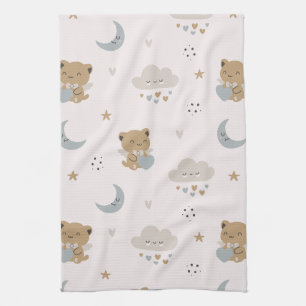 Kawaii Angel Cats & Clouds (2) Tea Towel