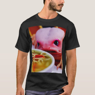 Kawaii Angry Axolotl Eating Ramen Noodles  Girls T-Shirt