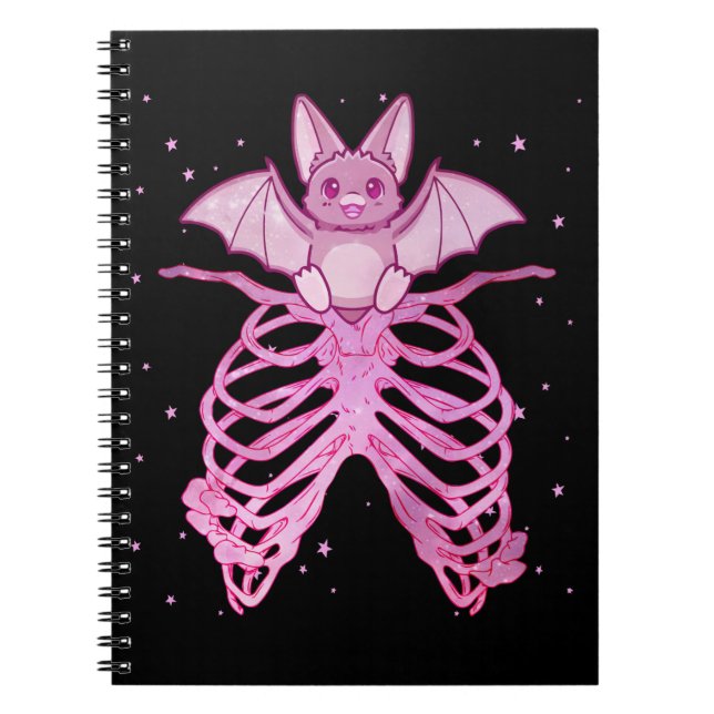 Kawaii Anime Animal Pastel Goth Bat Notebook (Front)