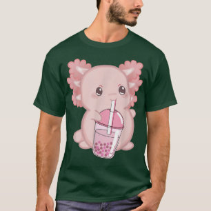 Kawaii Anime Axolotl Boba Bubble Tea Women Men Boy T-Shirt
