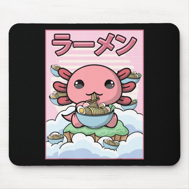 Kawaii Anime Axolotl Ramen Noodle Women Men Boys G Mouse Pad (Front)