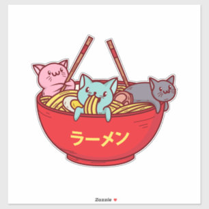 Kawaii Anime Cat Funny Adorable Japanese Ramen