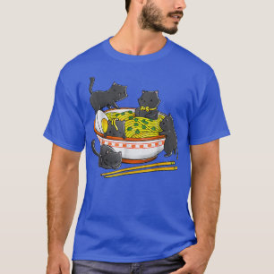 Kawaii Anime Cat Japanese Ramen Noodles Lovers 713 T-Shirt
