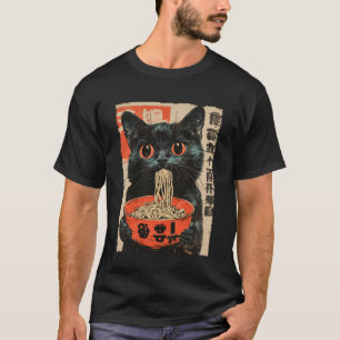 Kawaii Anime Cat Ramen Japanese Cat T-Shirt