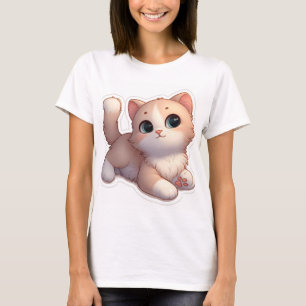 Kawaii Anime Cat T-Shirt – Cute Cartoon Kitty Desi