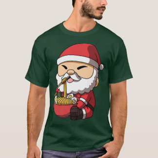 Kawaii Anime Christmas Santa Claus Japanese Ramen  T-Shirt